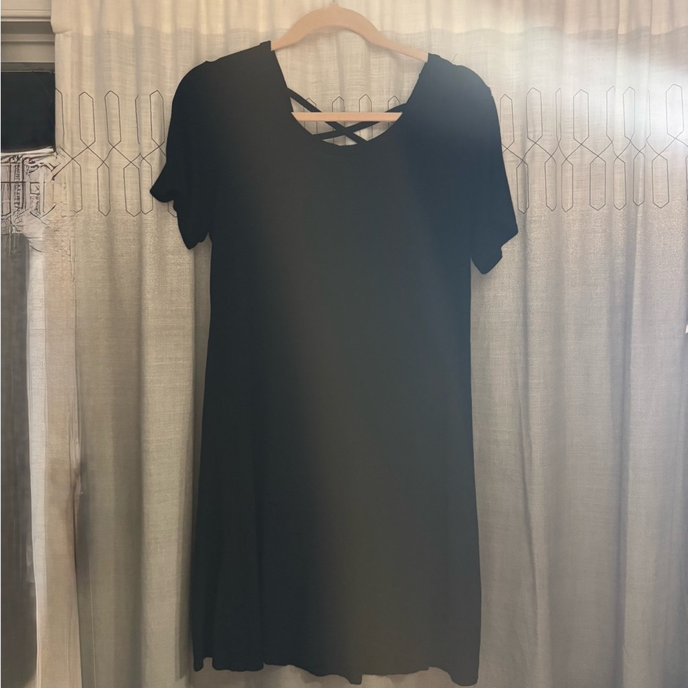 Olivia Rae Women’s Classic Black Dress with braid design in back